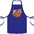A Chicken Raised on Country Music Cotton Apron 100% Organic Royal Blue