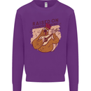 A Chicken Raised on Country Music Kids Sweatshirt Jumper Purple