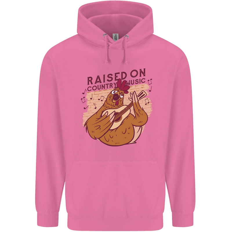 A Chicken Raised on Country Music Mens 80% Cotton Hoodie Azelea