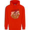 A Chicken Raised on Country Music Mens 80% Cotton Hoodie Bright Red