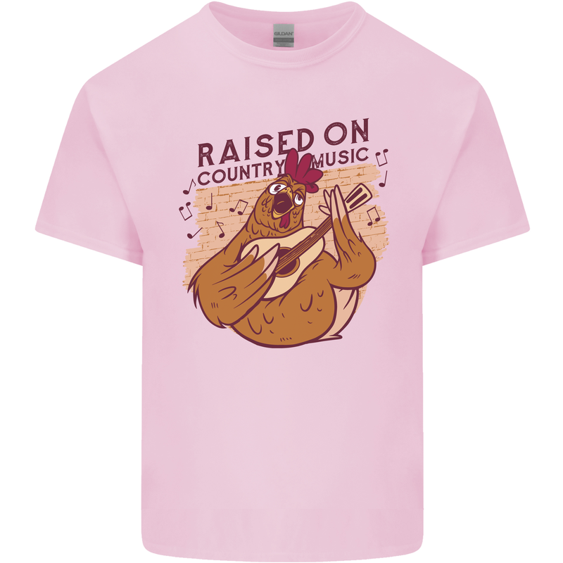 A Chicken Raised on Country Music Mens Cotton T-Shirt Tee Top Light Pink