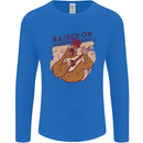 A Chicken Raised on Country Music Mens Long Sleeve T-Shirt Royal Blue