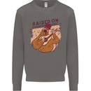 A Chicken Raised on Country Music Mens Sweatshirt Jumper Charcoal
