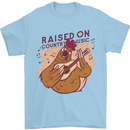 A Chicken Raised on Country Music Mens T-Shirt Cotton Gildan Light Blue
