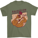 A Chicken Raised on Country Music Mens T-Shirt Cotton Gildan Military Green