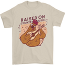 A Chicken Raised on Country Music Mens T-Shirt Cotton Gildan Sand