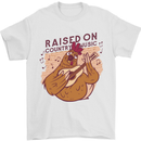 A Chicken Raised on Country Music Mens T-Shirt Cotton Gildan White