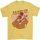 A Chicken Raised on Country Music Mens T-Shirt Cotton Gildan Yellow