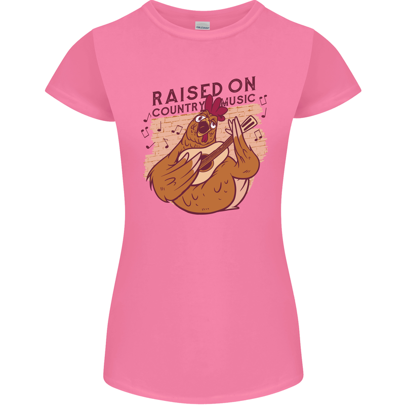 A Chicken Raised on Country Music Womens Petite Cut T-Shirt Azalea