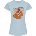 A Chicken Raised on Country Music Womens Petite Cut T-Shirt Light Blue