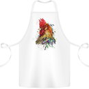 A Chicken Watercolour Cotton Apron 100% Organic White