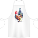 A Chicken Watercolour Cotton Apron 100% Organic White