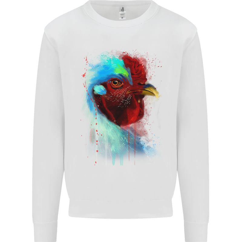 A Chicken Watercolour Kids Sweatshirt Jumper White
