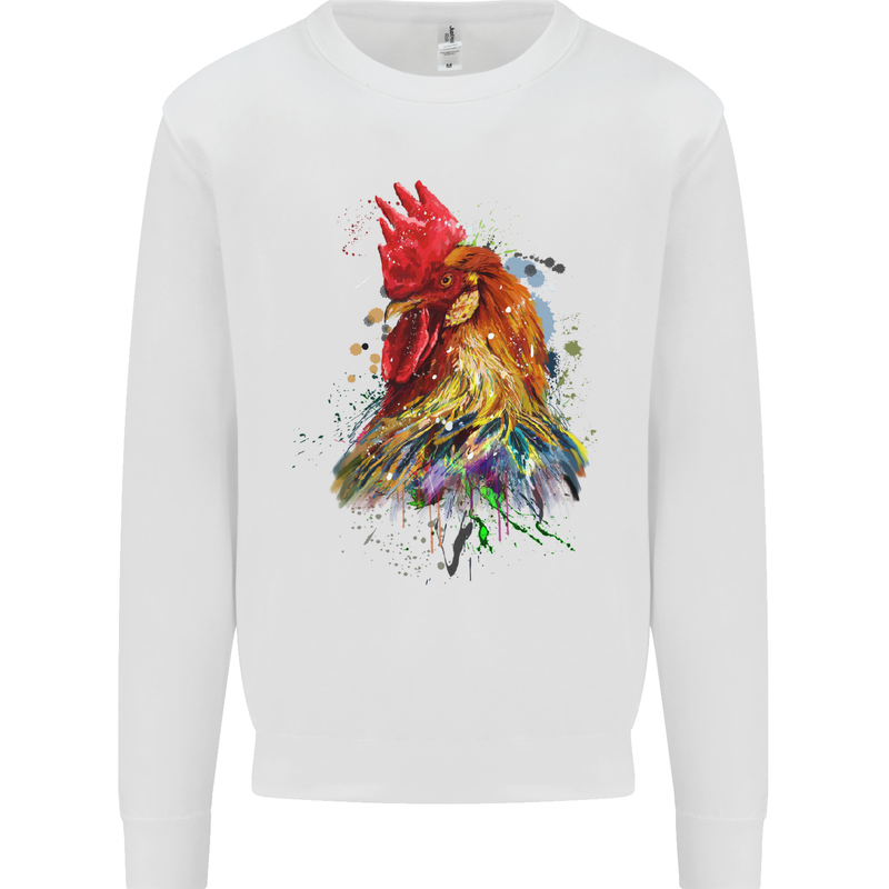A Chicken Watercolour Kids Sweatshirt Jumper White