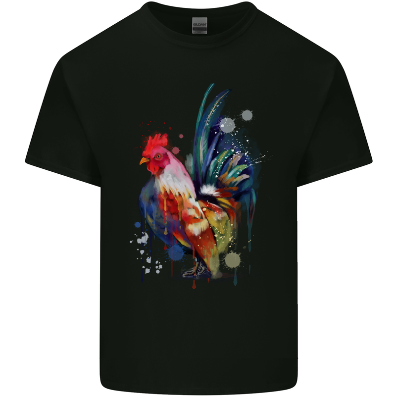 A Chicken Watercolour Kids T-Shirt Childrens Black