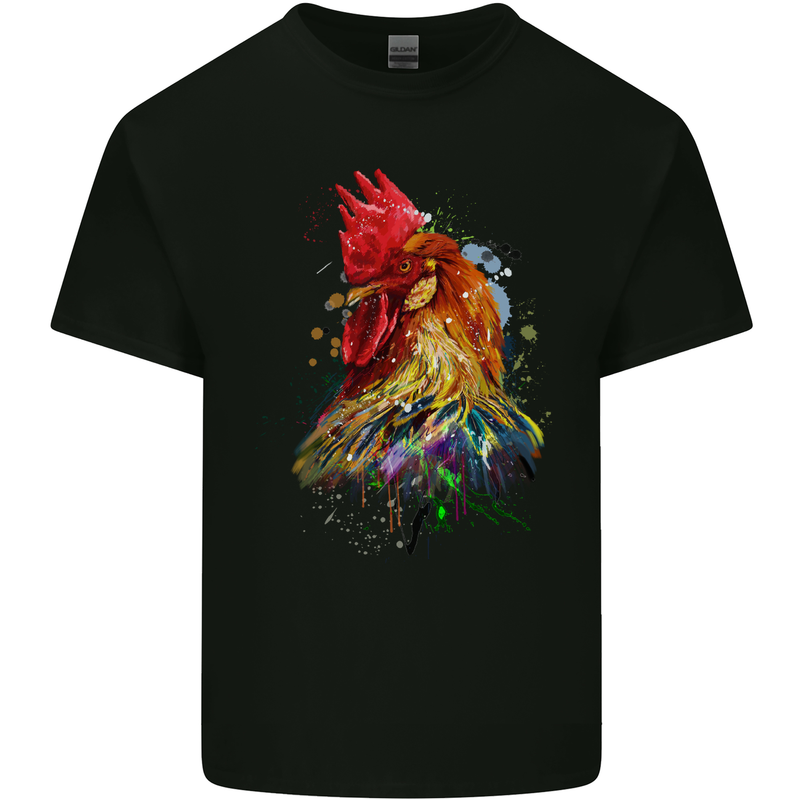 A Chicken Watercolour Kids T-Shirt Childrens Black