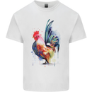 A Chicken Watercolour Mens Cotton T-Shirt Tee Top White