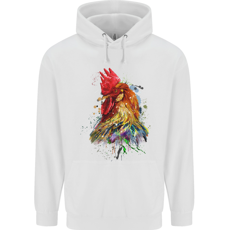 A Chicken Watercolour Mens Hoodie White