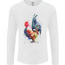 A Chicken Watercolour Mens Long Sleeve T-Shirt White