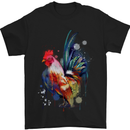 A Chicken Watercolour Mens T-Shirt Cotton Gildan Black