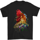 A Chicken Watercolour Mens T-Shirt Cotton Gildan Black