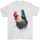 A Chicken Watercolour Mens T-Shirt Cotton Gildan White