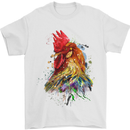A Chicken Watercolour Mens T-Shirt Cotton Gildan White
