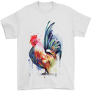 A Chicken Watercolour Mens T-Shirt Cotton Gildan White