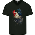 A Chicken Watercolour Mens V-Neck Cotton T-Shirt Black