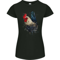 A Chicken Watercolour Womens Petite Cut T-Shirt Black