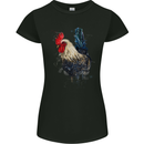 A Chicken Watercolour Womens Petite Cut T-Shirt Black