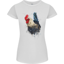 A Chicken Watercolour Womens Petite Cut T-Shirt White