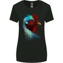 A Chicken Watercolour Womens Wider Cut T-Shirt Black