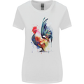 A Chicken Watercolour Womens Wider Cut T-Shirt White