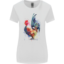 A Chicken Watercolour Womens Wider Cut T-Shirt White