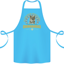 A Chihuahua Dog Cotton Apron 100% Organic Turquoise