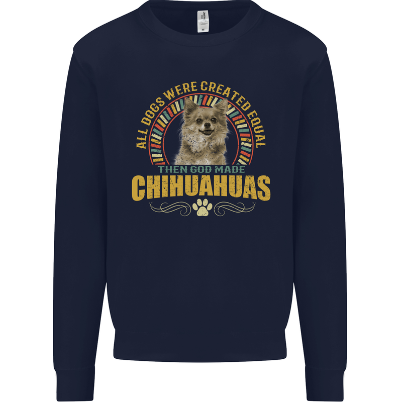 A Chihuahua Dog Kids Sweatshirt Jumper Navy Blue