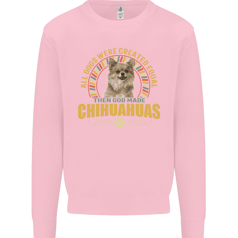 A Chihuahua Dog Mens Sweatshirt Jumper Light Pink