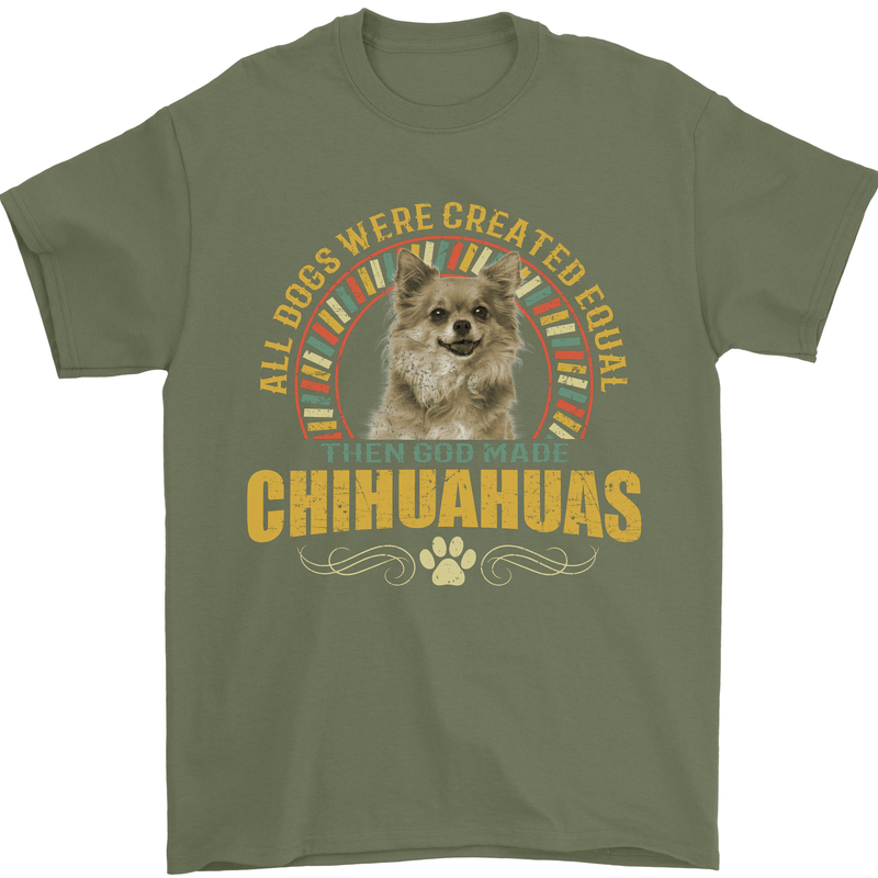 A Chihuahua Dog Mens T-Shirt 100% Cotton Military Green