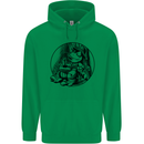 A Chilled Frog Playing the Guitar Guitarist Childrens Kids Hoodie Irish Green