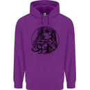 A Chilled Frog Playing the Guitar Guitarist Childrens Kids Hoodie Purple