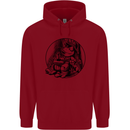 A Chilled Frog Playing the Guitar Guitarist Childrens Kids Hoodie Red