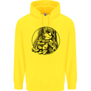 A Chilled Frog Playing the Guitar Guitarist Childrens Kids Hoodie Yellow