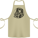 A Chilled Frog Playing the Guitar Guitarist Cotton Apron 100% Organic Khaki