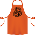 A Chilled Frog Playing the Guitar Guitarist Cotton Apron 100% Organic Orange