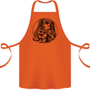 A Chilled Frog Playing the Guitar Guitarist Cotton Apron 100% Organic Orange