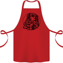 A Chilled Frog Playing the Guitar Guitarist Cotton Apron 100% Organic Red