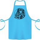 A Chilled Frog Playing the Guitar Guitarist Cotton Apron 100% Organic Turquoise