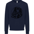 A Chilled Frog Playing the Guitar Guitarist Kids Sweatshirt Jumper Navy Blue