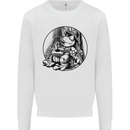 A Chilled Frog Playing the Guitar Guitarist Kids Sweatshirt Jumper White
